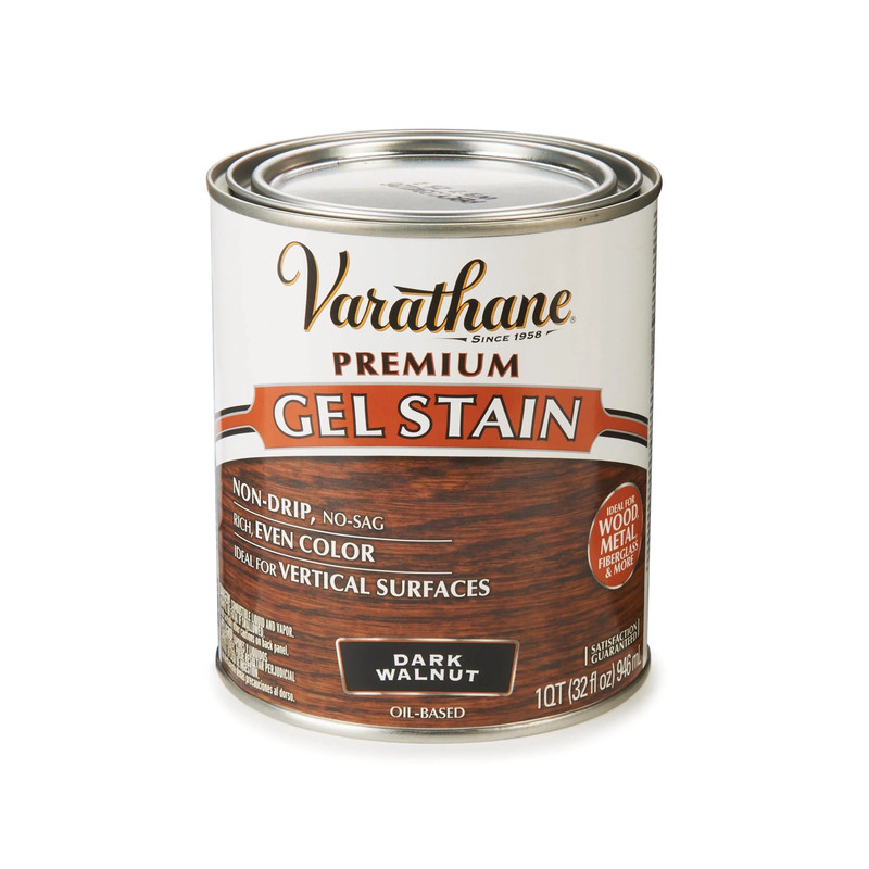 Premium Gel Stain - Oil Based - Color:Dark Walnut - Size:1 Quart